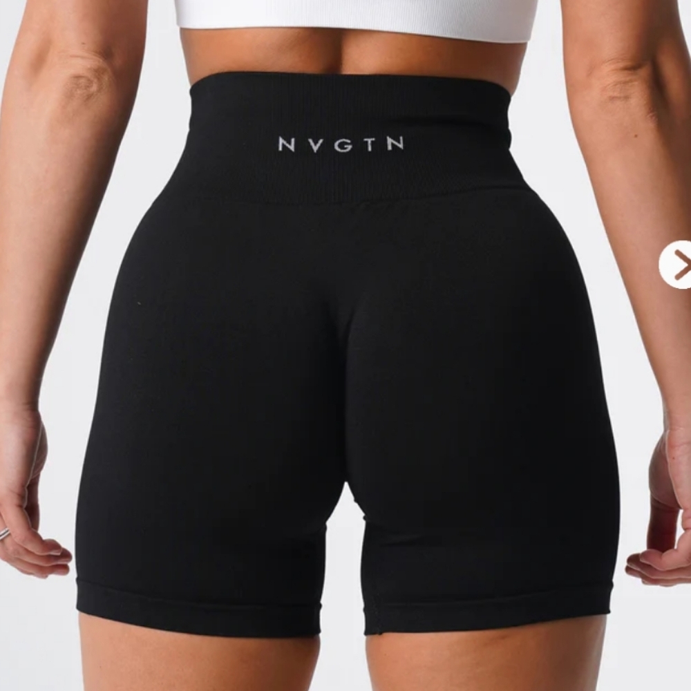 NVGTN black solid seamless shorts
